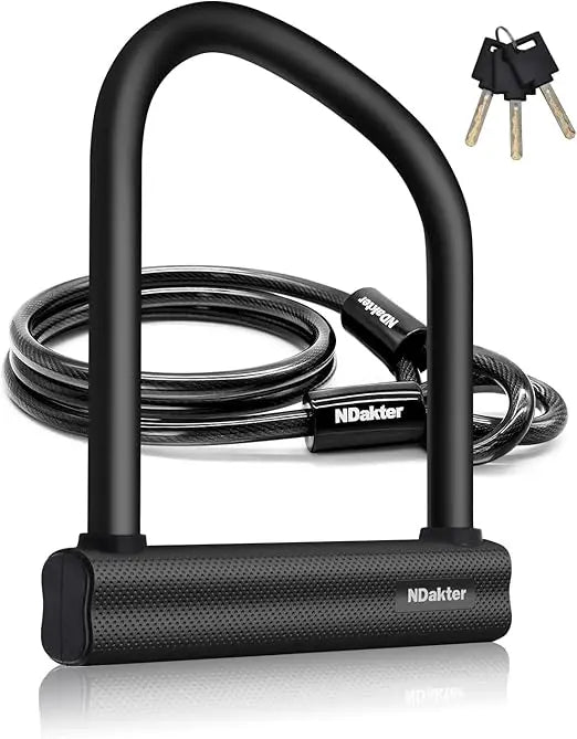 Bike Locks Heavy Duty Anti Theft, U Lock, Ebike, 18mm Shackle, 6FT Steel Security Cable, 3 Keys