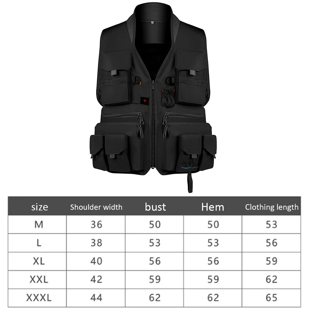 Fishing Vest Multi Pockets Breathable Mesh Outdoor Sports Summer Boating Jackets