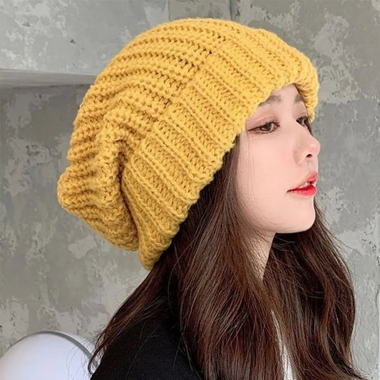 Fashion Winter Warm Hats Women Casual Knitted Bonnet Caps Men Hats Solid Color Hip Hop Unisex