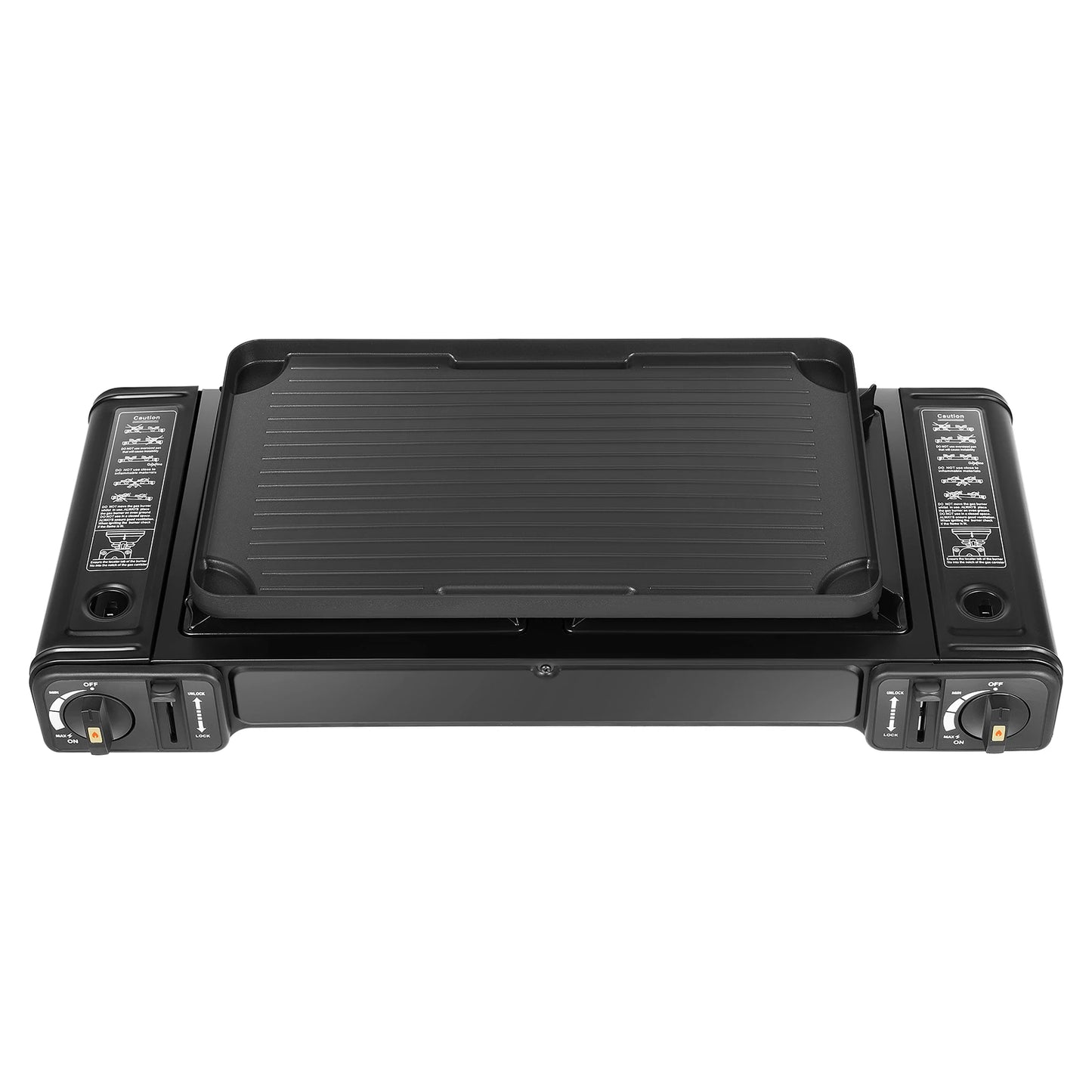 Camping Stove Dual Burner W/Grill Tray & Storage Case Portable Outdoor Cooking ,Picnic BBQ Hiking