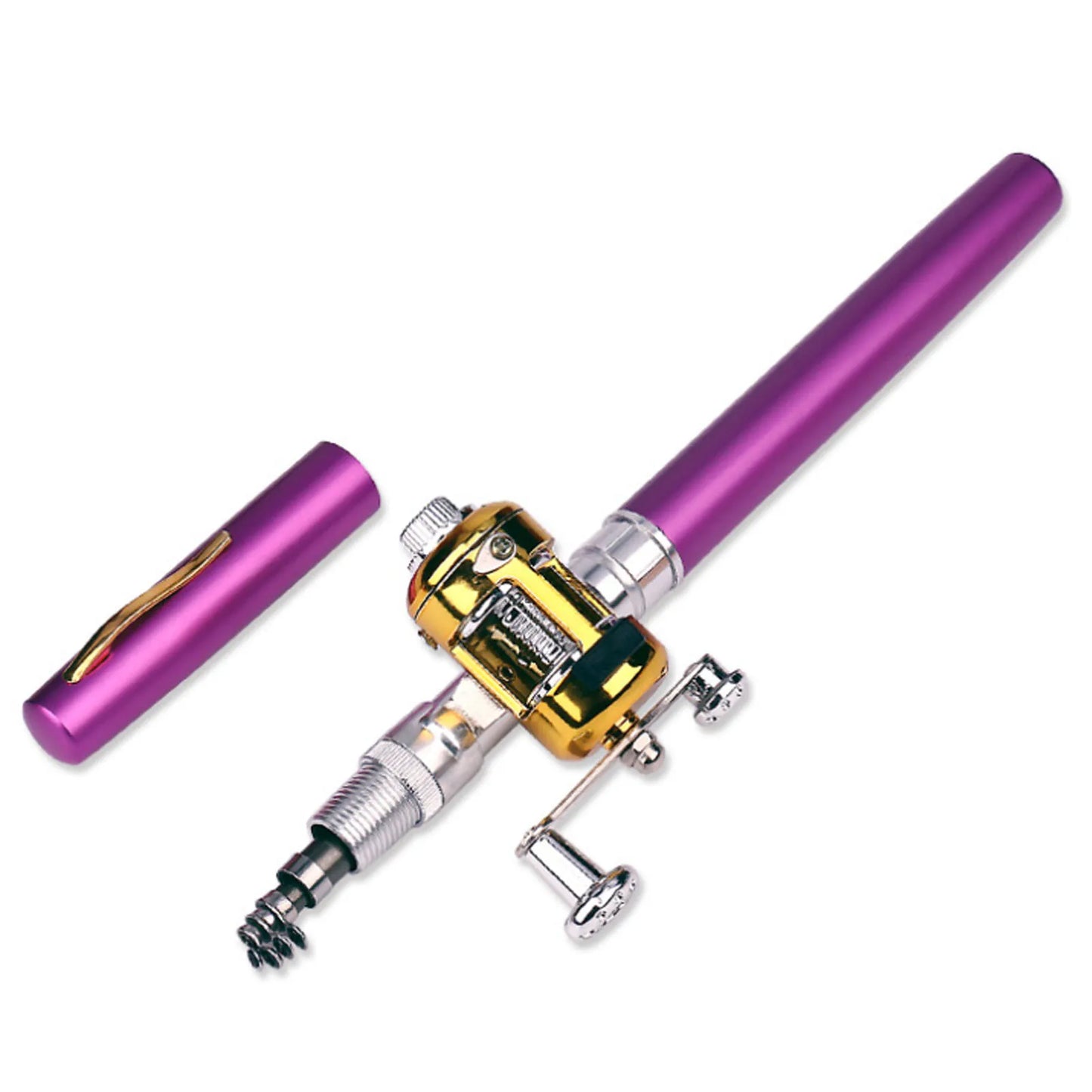 Mini Fishing Rods Pocket Telescopic Aluminium Alloy Lure 1m for Fishing Enthusiast Collectors