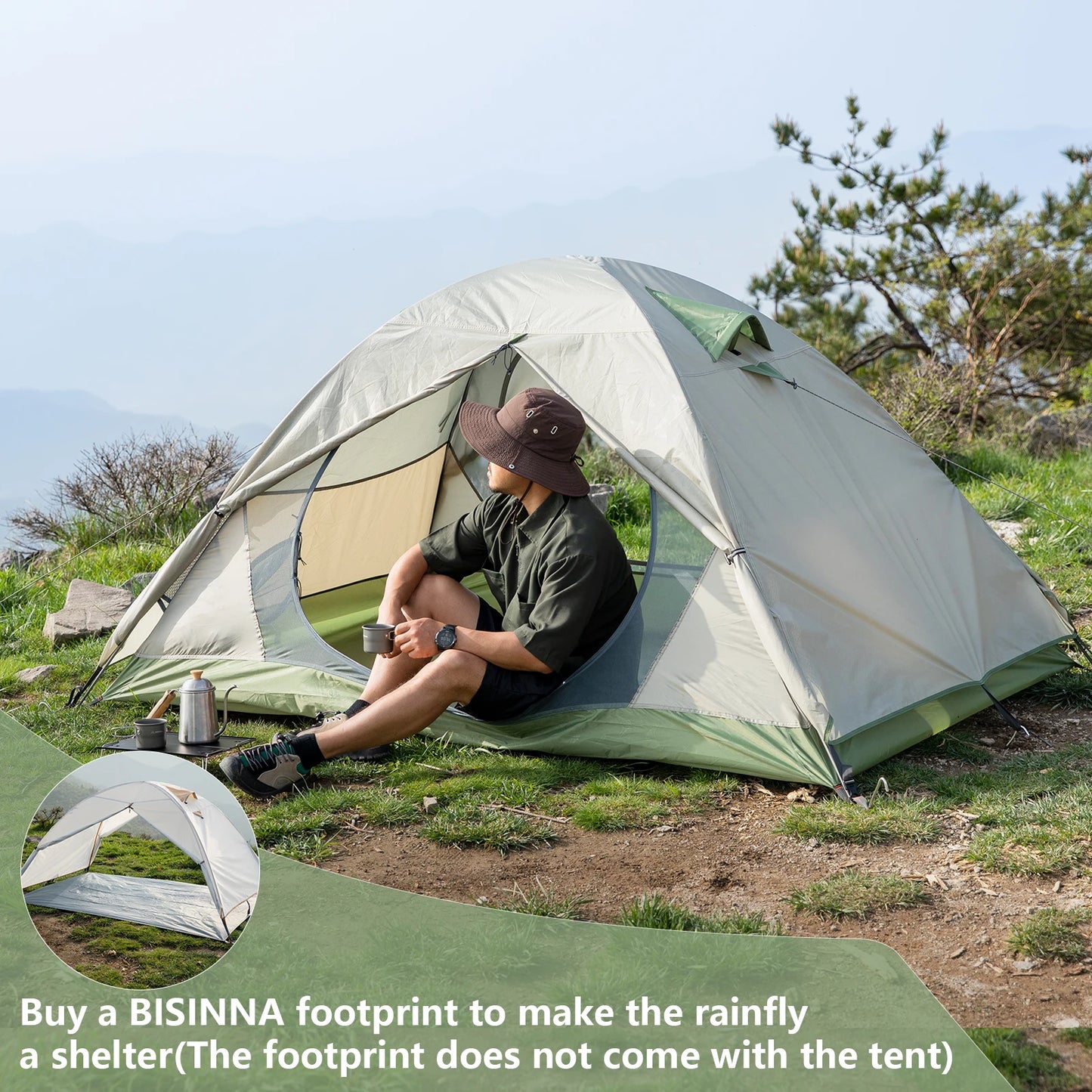 Light Camping Tent 2 Person Double Layer Waterproof Portable Easy to Set up Tent for Hiking
