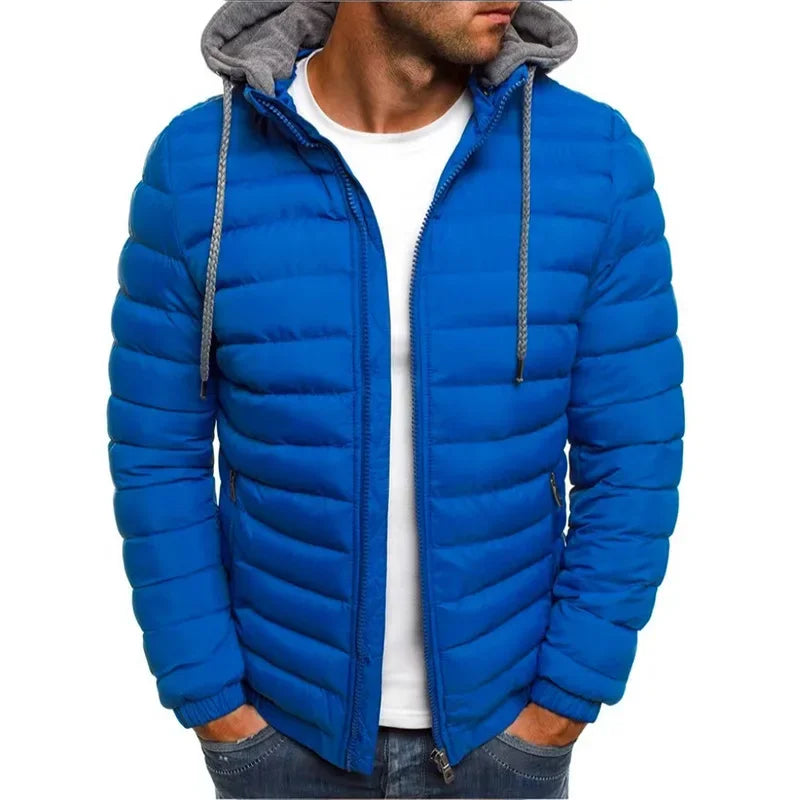 2024 Autumn And Winter Male Loose Overcoat Casual Sportswear Fashion Hooded Warm Zipper Jacket