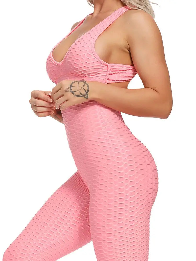 Women Jumpsuit Sleeveless Backcross Short Bodysuit Jacquard Backless Workout