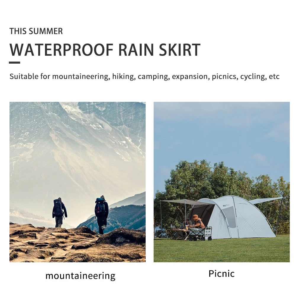 Waterproof Kilt Skirt Ultra Light Thin Rain Skirt Packable Windbreaker Kilt for Outdoor Hiking