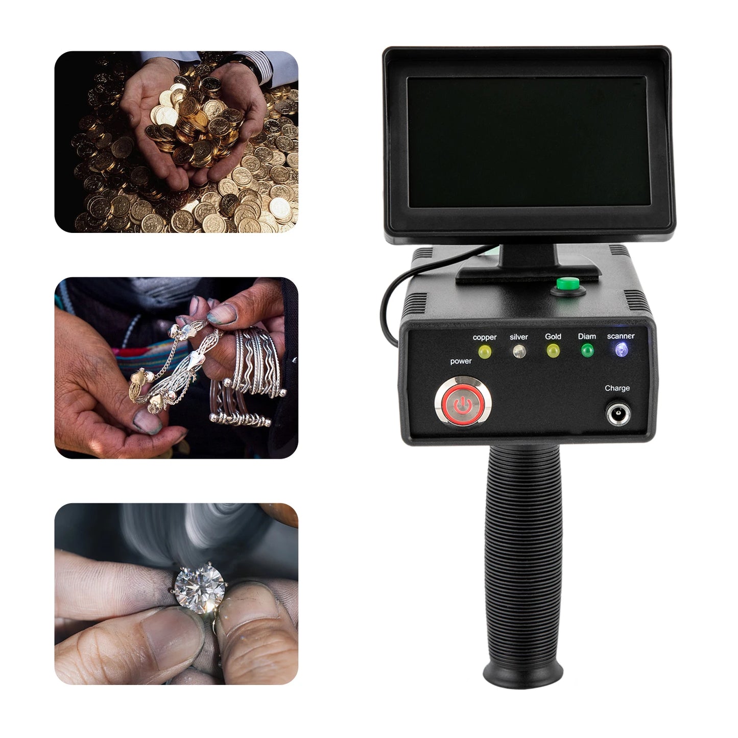 Durable Metal Detector with 3937ft Detection Range, 98.4ft Depth, Detects Gold, Silver+ LED Display,