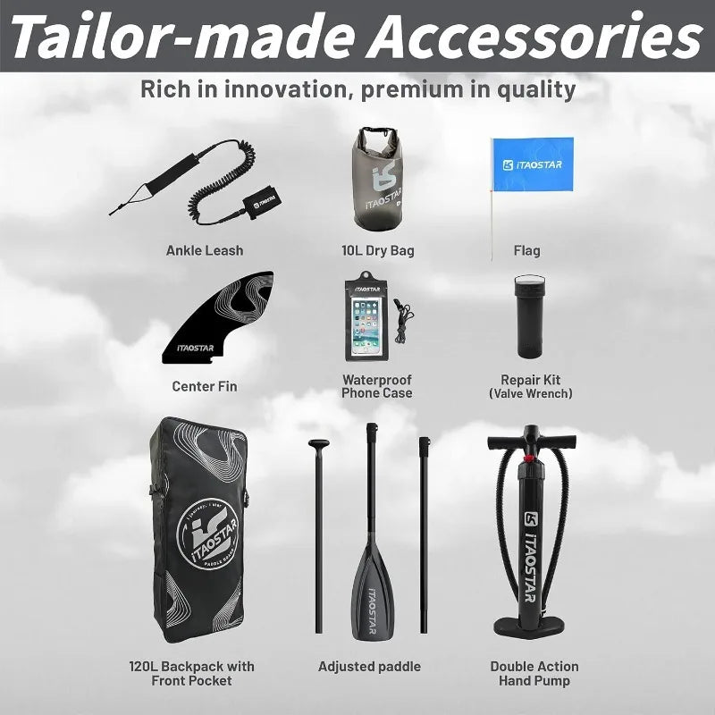 11‘ x 33" / 12’×35" Inflatable Stand Up Paddle Board - Premium SUP Board Kit - Ultra StableAdults