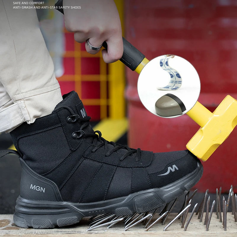 Boots Indestructible Safety Men Steel Toe Puncture-Proof Sneakers; Women Non Slip Work Shoes