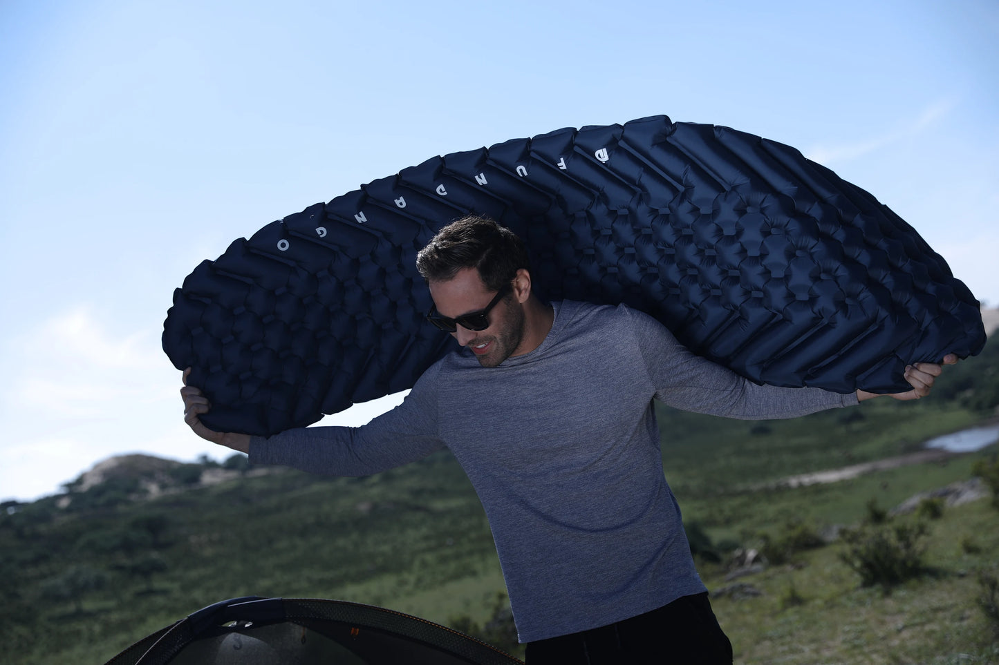 Single inflatable cushion sleeping pad, backpack camping, ultra-light, waterproof and portable