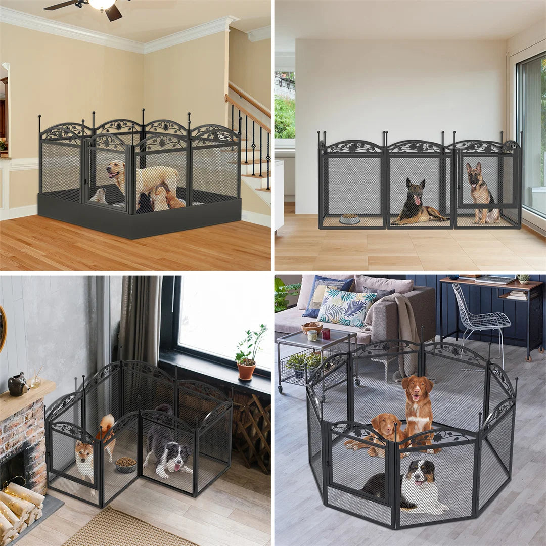 8 Panels, Heavy Duty Dog Playpen Outdoor Indoor Metal Fence,Waterproof Fertility Pad