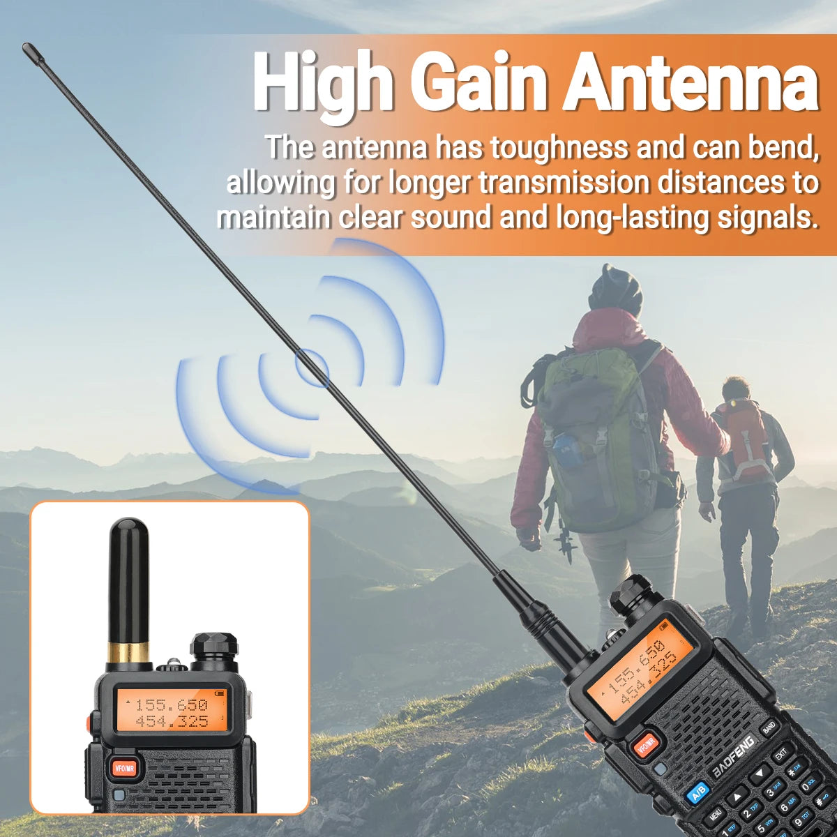 2X BAOFENG M-5R 8W Walkie Talkie 3800mAh Battery Multi Band AM Type-C USB Copy Upgraded