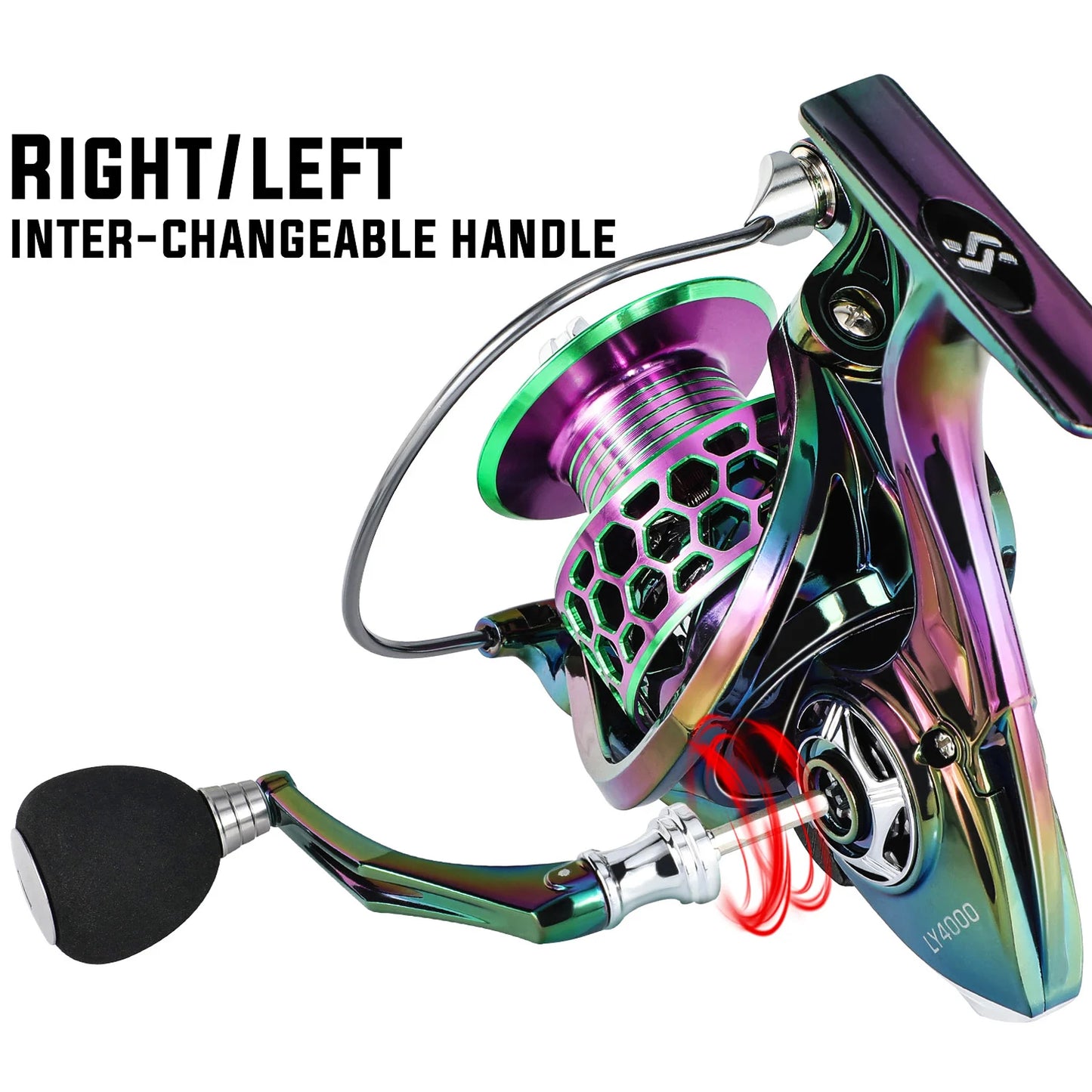 Fishing Reel Colorful Alum Spool Ultra Smooth Light Weight Spin Reel 13+1 BB for Carp Bass Trout