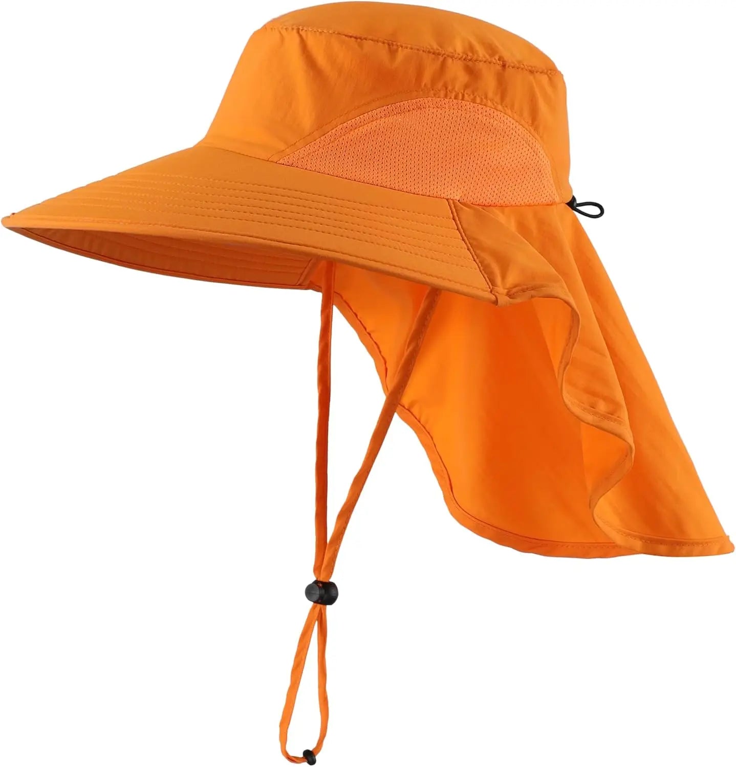 Outdoor UPF50+ Sun Hat Wide Brim Mesh Fishing Hat with Neck Flap
