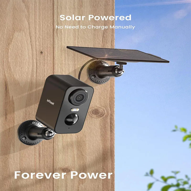 2K 3MP WiFiSolar Security Camera Outdoor Wireless, Color Night Vision,Motion Detection