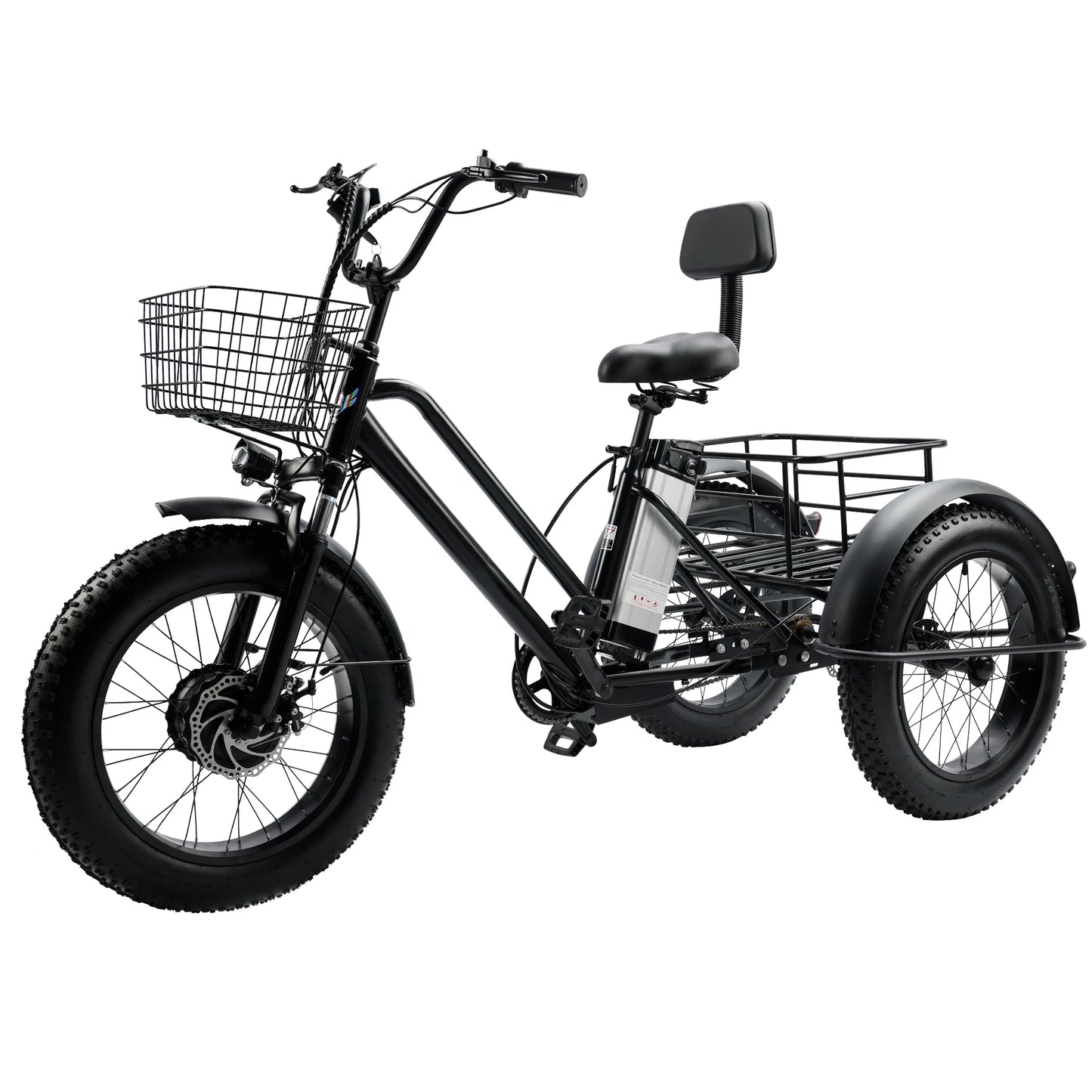 Artudatech 500W 48V 13A Electric Snow Tricycle 3 wheel e-bike 4.0 Fat Tire Tricycle