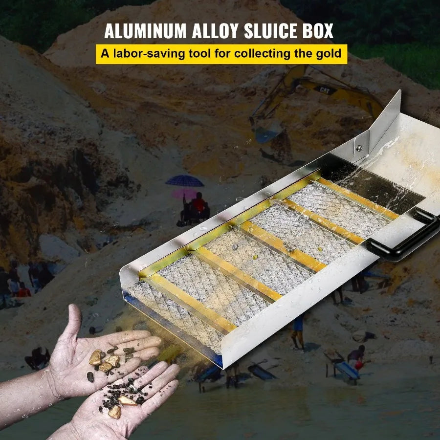 Aluminum Alloy Sluice Box Compact 30 Long Gold Lightweight Gold Sluice Equipment