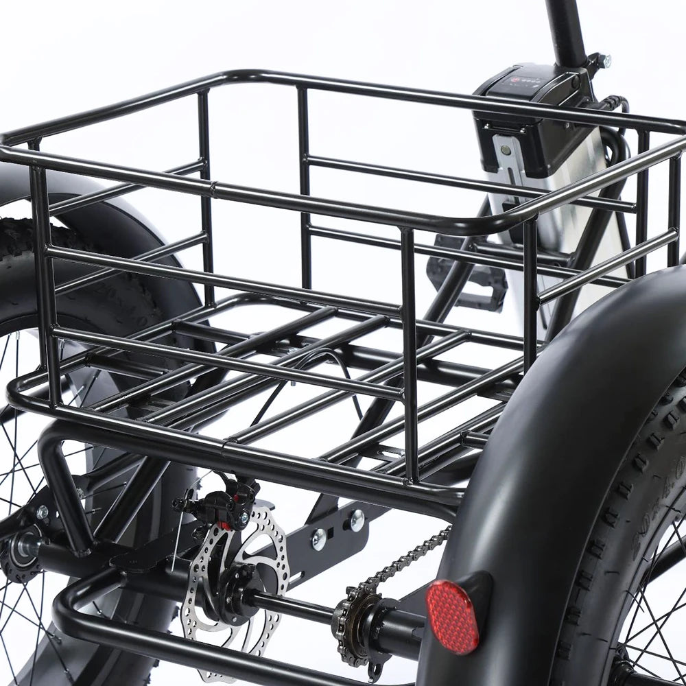 Artudatech 500W 48V 13A Electric Snow Tricycle 3 wheel e-bike 4.0 Fat Tire Tricycle