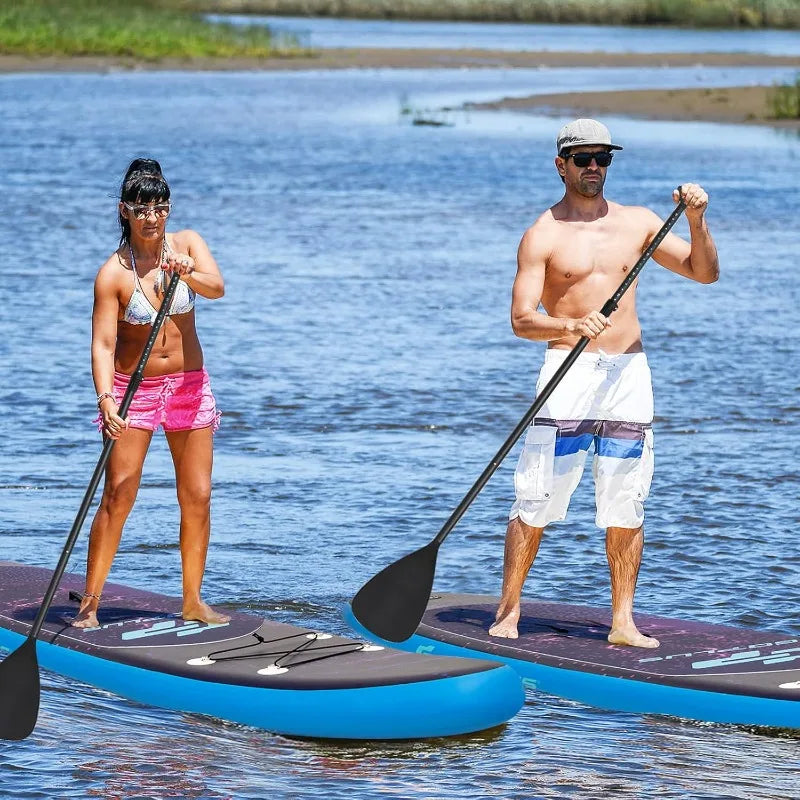 Inflatable Stand up Paddle Board, 10'/10.5'/11' SUP 6" Thick , Adjustable Aluminum Paddle, Leash