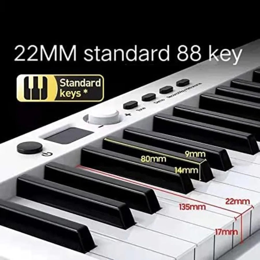 88 Key Foldable Electronic Piano, SemiWeighted Keys, Music Practice/Performance Portable Digital