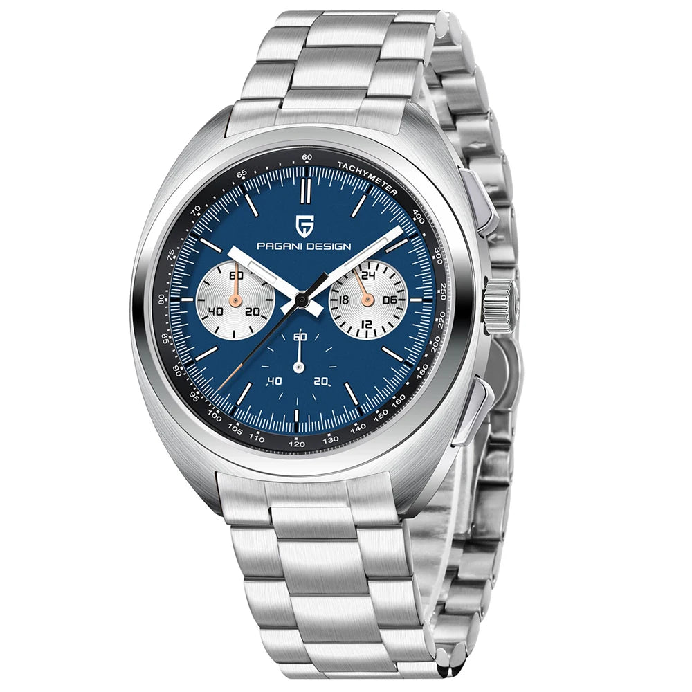PAGANI DESIGN 2024 Retro Luxury,Chronograph VK63 Quartz,AR Sapphire Waterproof Leather