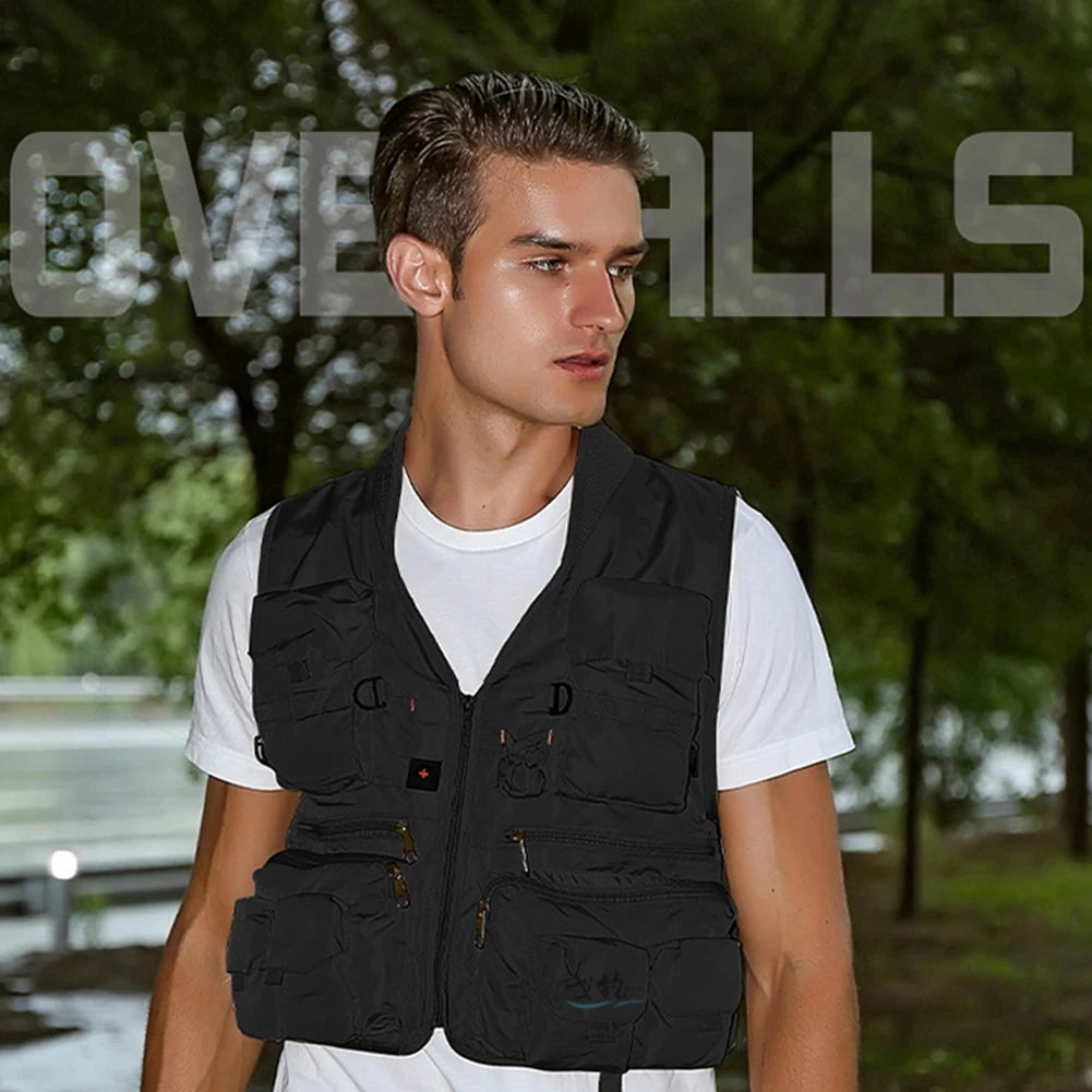 Fishing Vest Multi Pockets Breathable Mesh Outdoor Sports Summer Boating Jackets