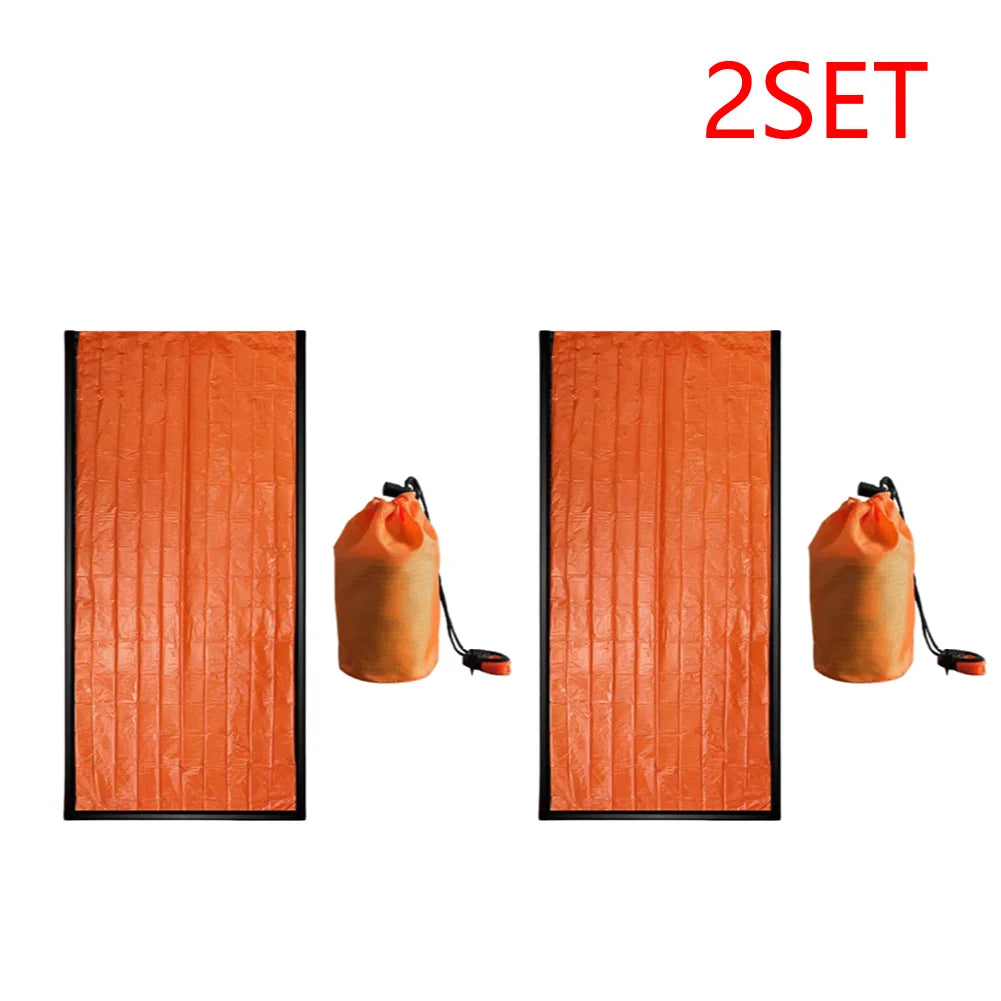2-5 set Survival Sleeping Bag Thermal Survival Gear for Camping Hiking Outdoor Adventure