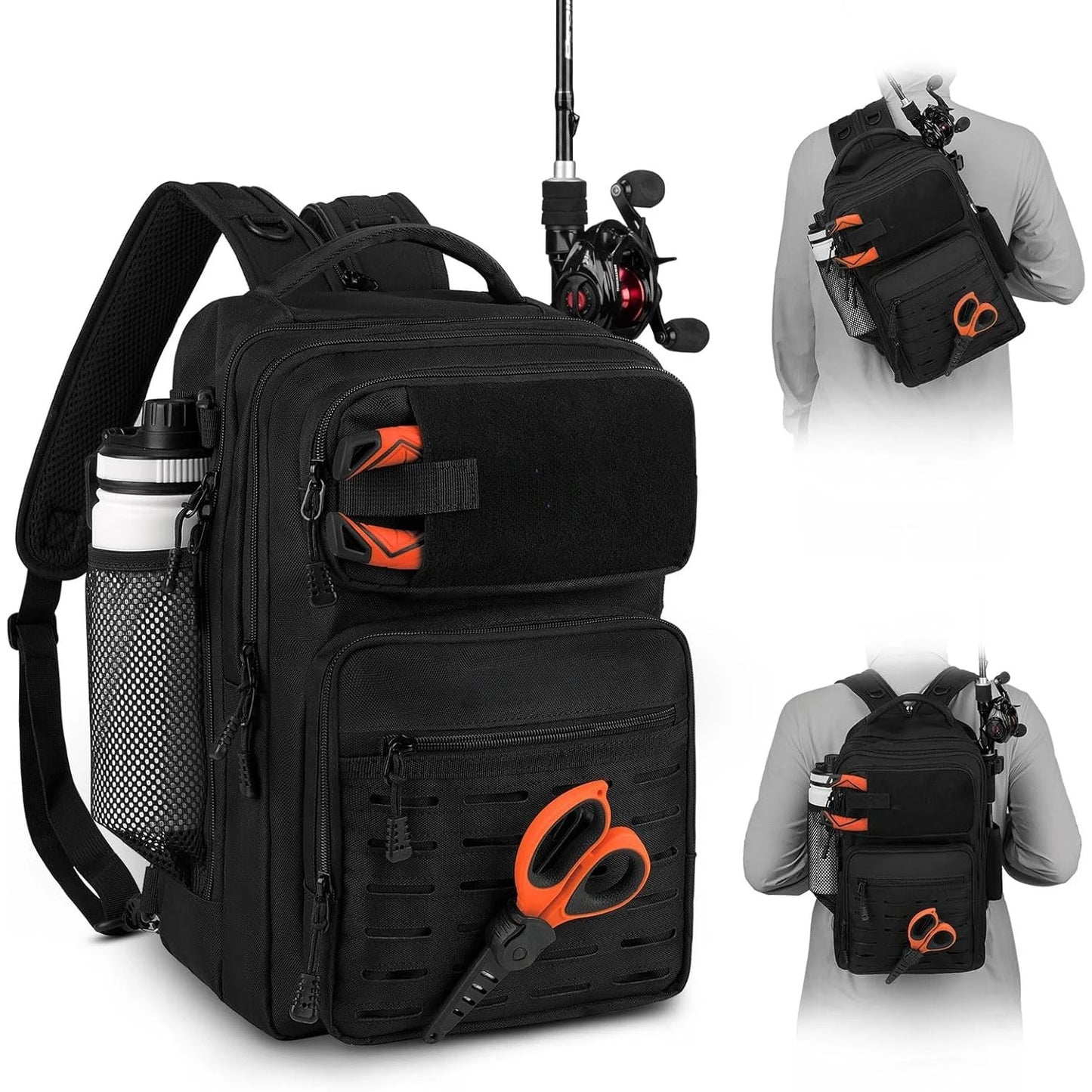 Tactical Fishing Sling Tackle Bag - Lightweight Fishing Backpack - Storage for Gear and Equipment