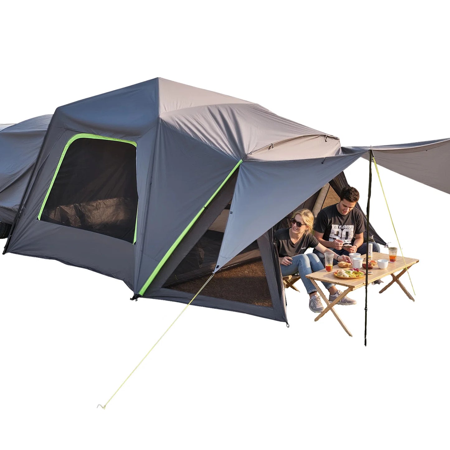 SUV Tent, Camping Waterproof PU2000mm Spacious Double Layer Design , Shade Awning , Mesh Windows