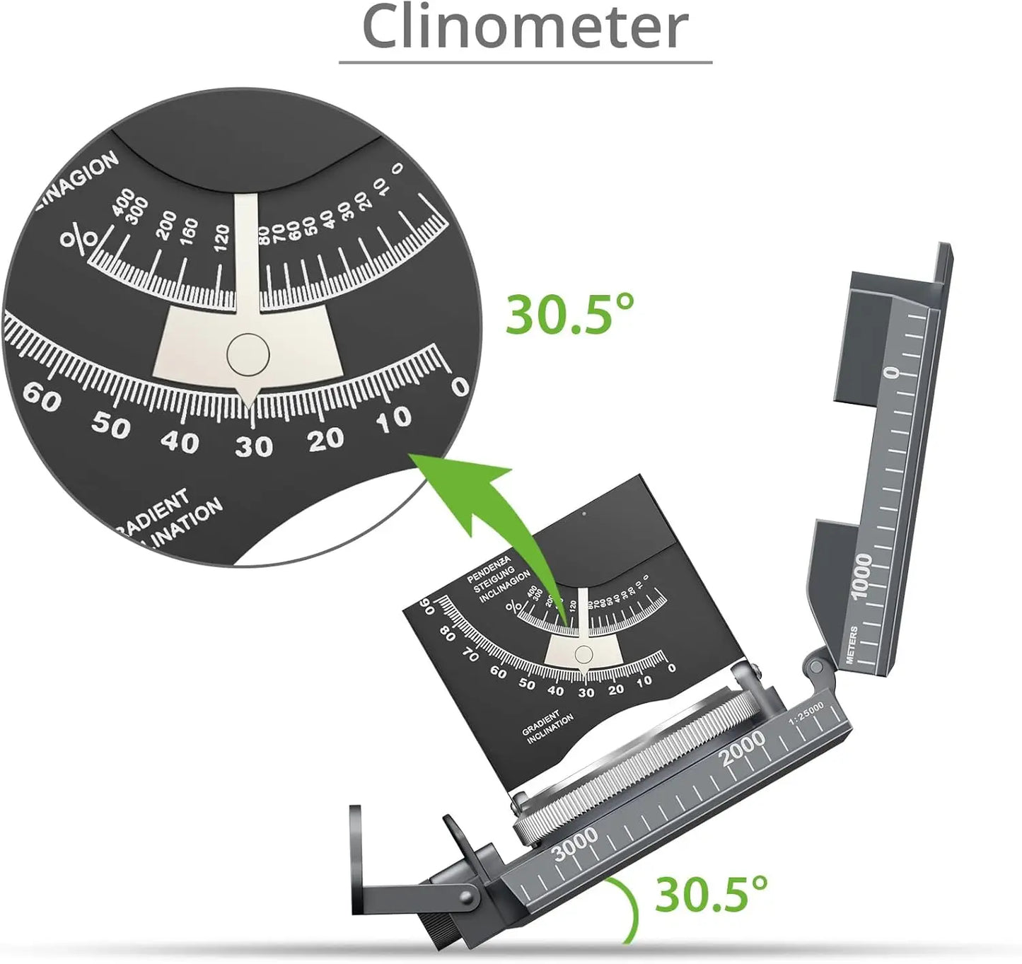 IP65 Compass Hiking Survival - Lensatic Compass,Clinometer & Bag,Camping,Hunting,Hiking,Geology