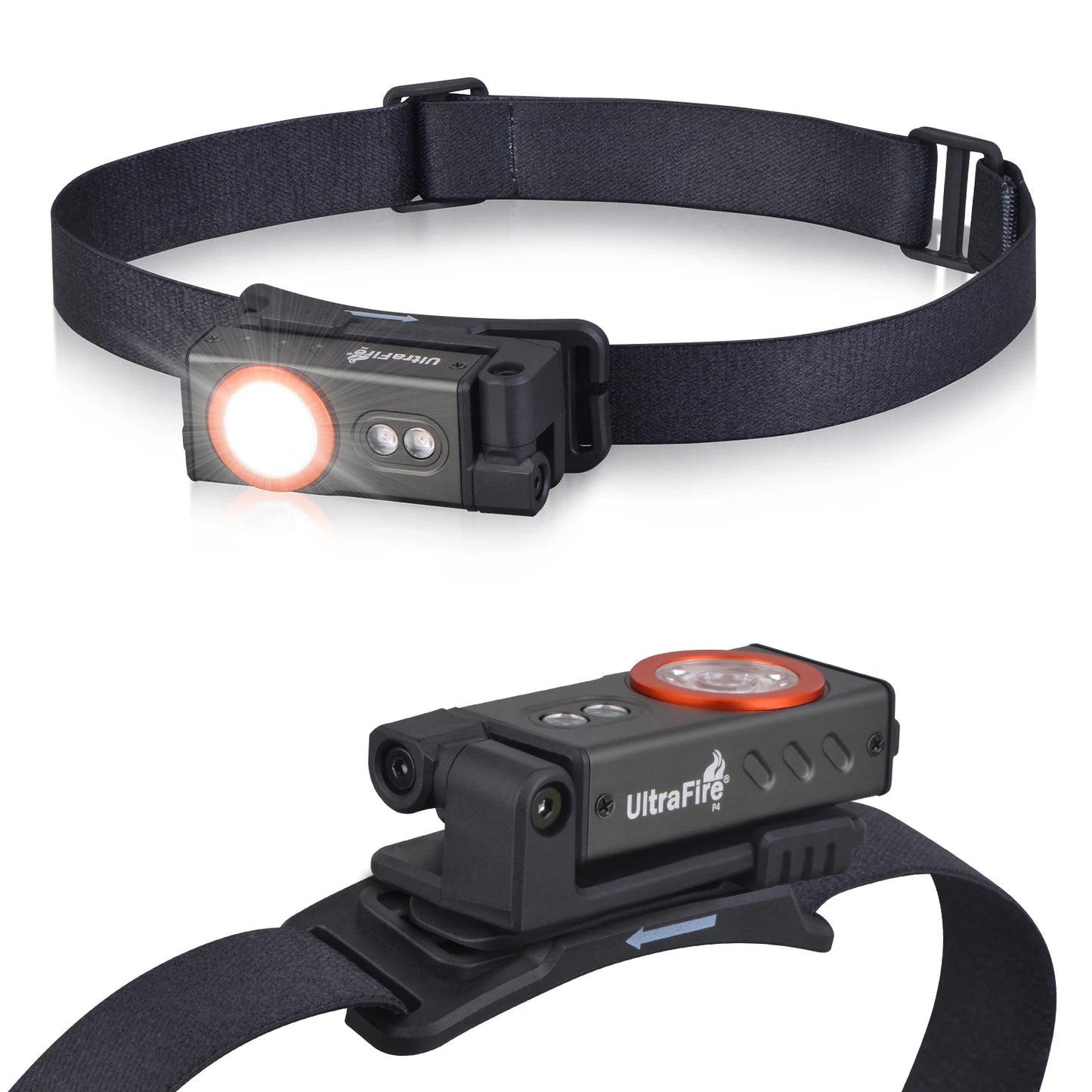 EDC Headlamp 5 Modes Powerful Flashlight USB C Rechargeable Red Light Headlight with Magnet, Hiking