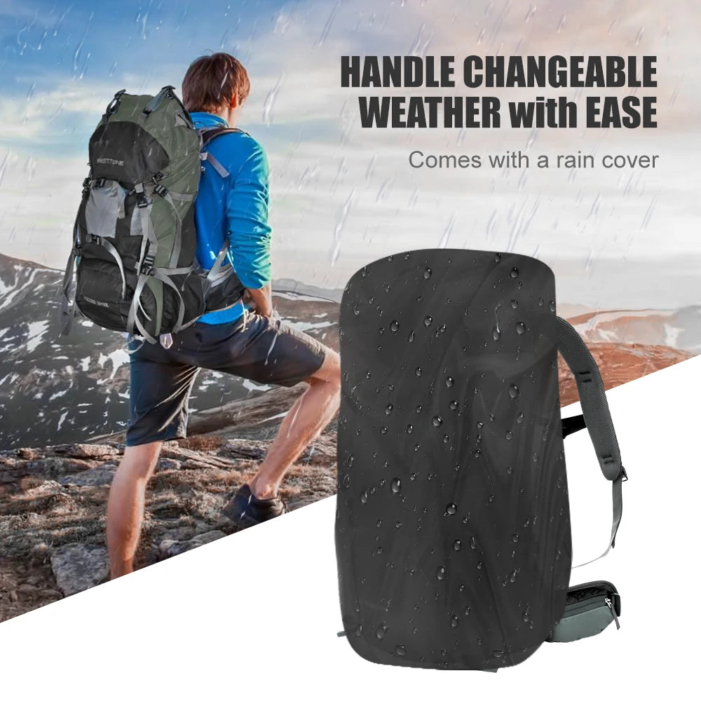 60L Explorer Internal Frame Backpack, Rain Cover Outdoor for Hiking Camping Backpacking Travel