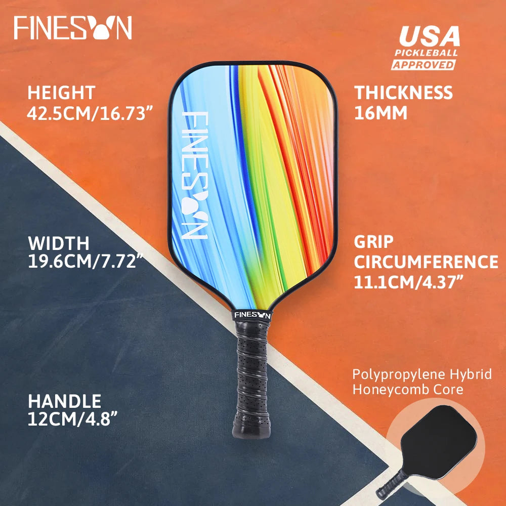 Pickleball Set USAPA Compliant Fiberglass Surface Enhanced Power with Pickleball Bag , Beginners