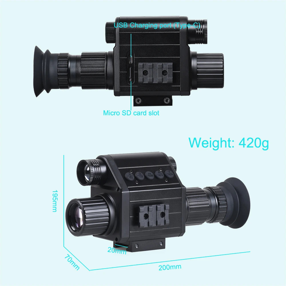 M5 Digital Riflescope Night Vision Scope Sight Infrared Monocular 1080P Video All in 1 for Hunting