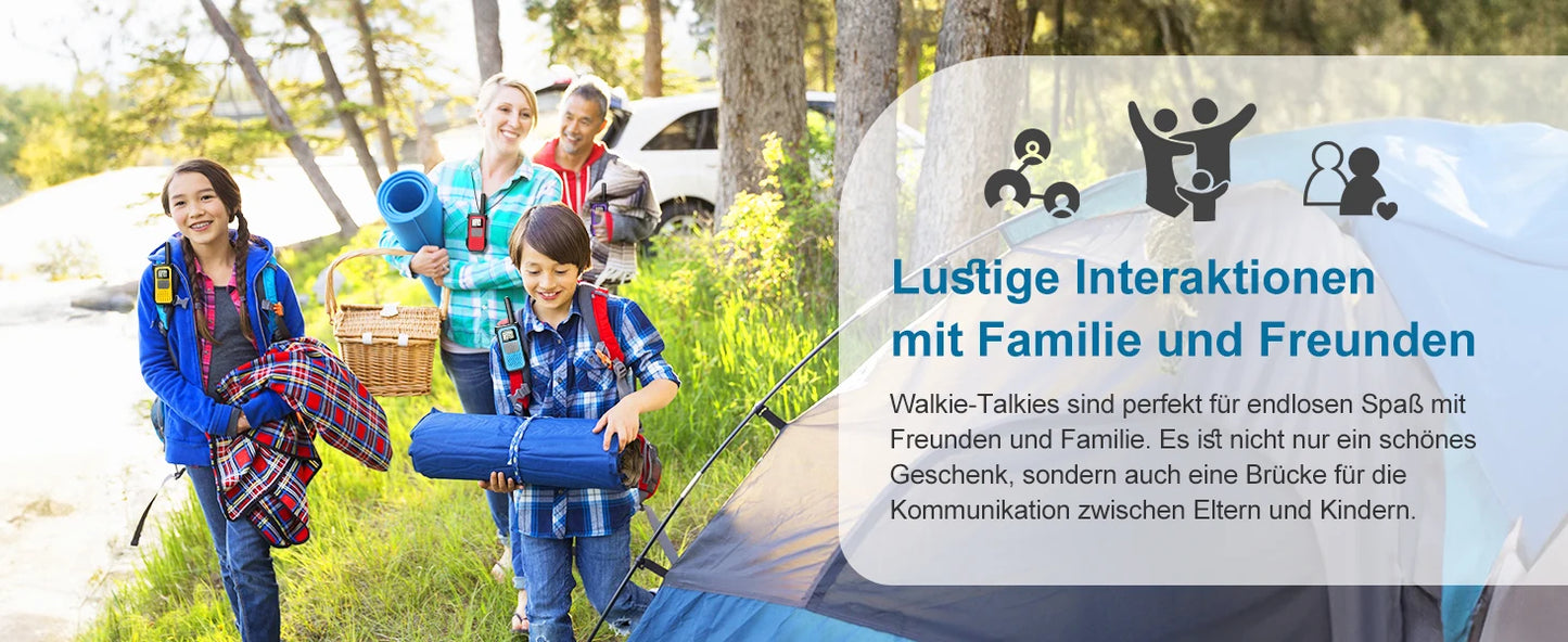 Walkie Talkies 3 Pack Rechargeable,1200mAh Li-ion Battery,Kids, Walky Talky,Camping