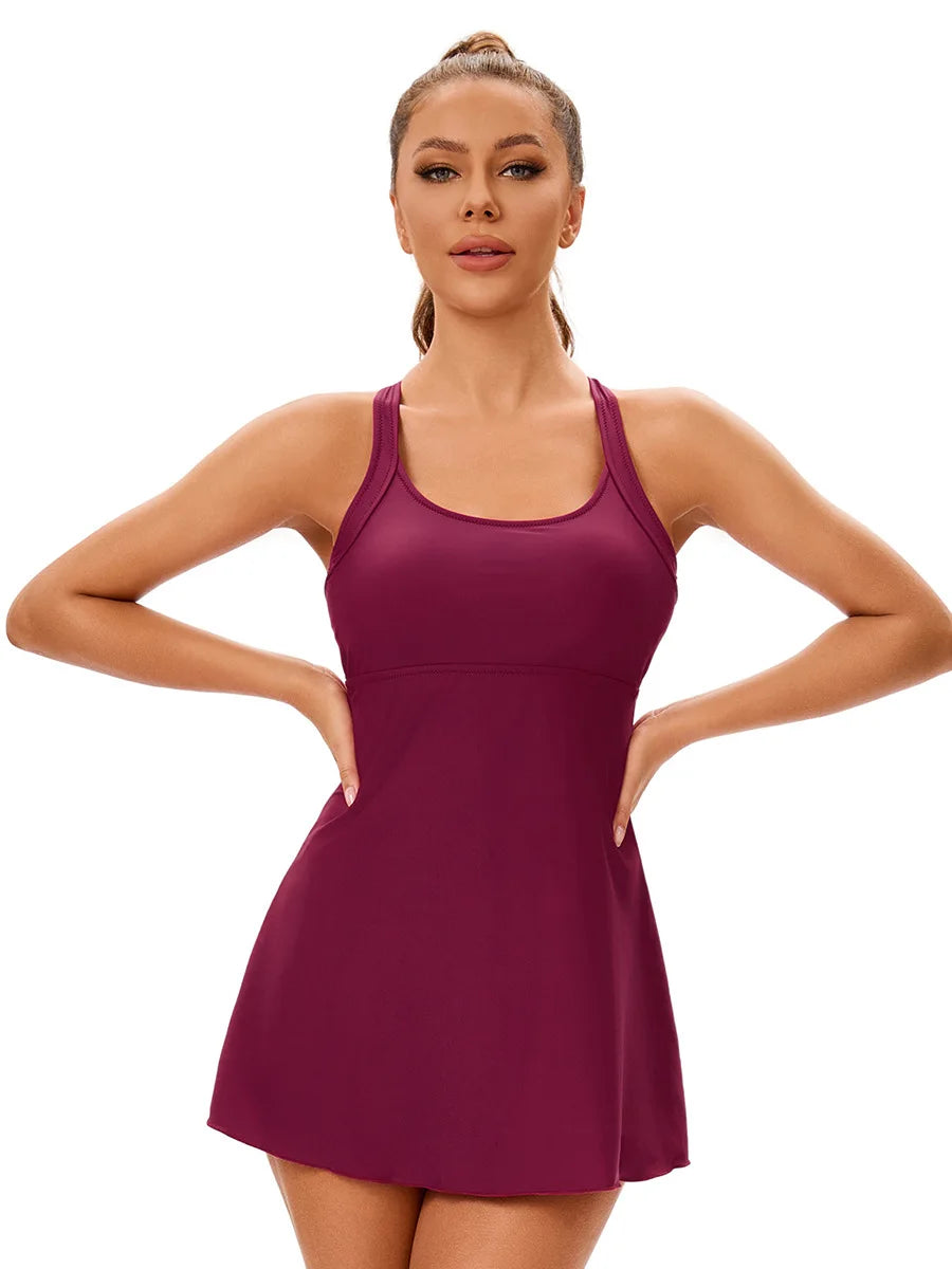 Solid Color Split Swimwear,Women 2025 New U-neck Suspender Backless Bikini Set Beachwear
