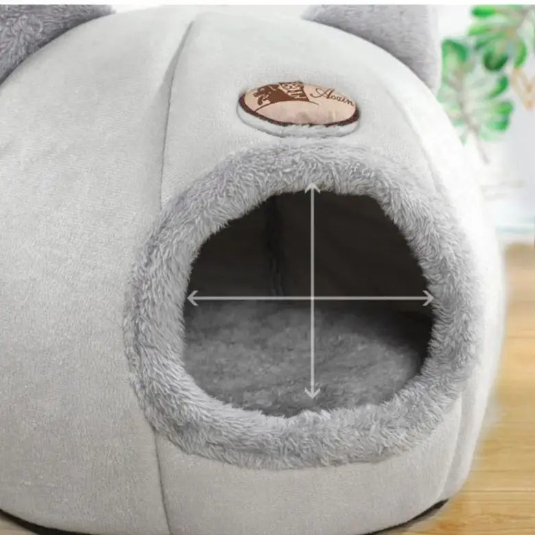 Pet bed with cat ears cat small medium large Comfortable and soft Machine washable
