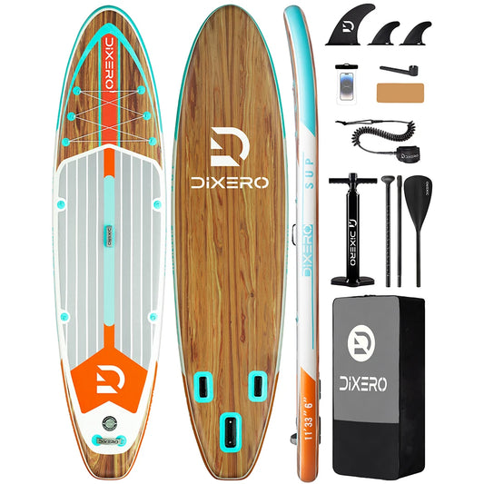 DIXERO Waterproof Inflatable Paddle Board 11''x33''x6''Adult Standing Style,Kayak Accessories SUP