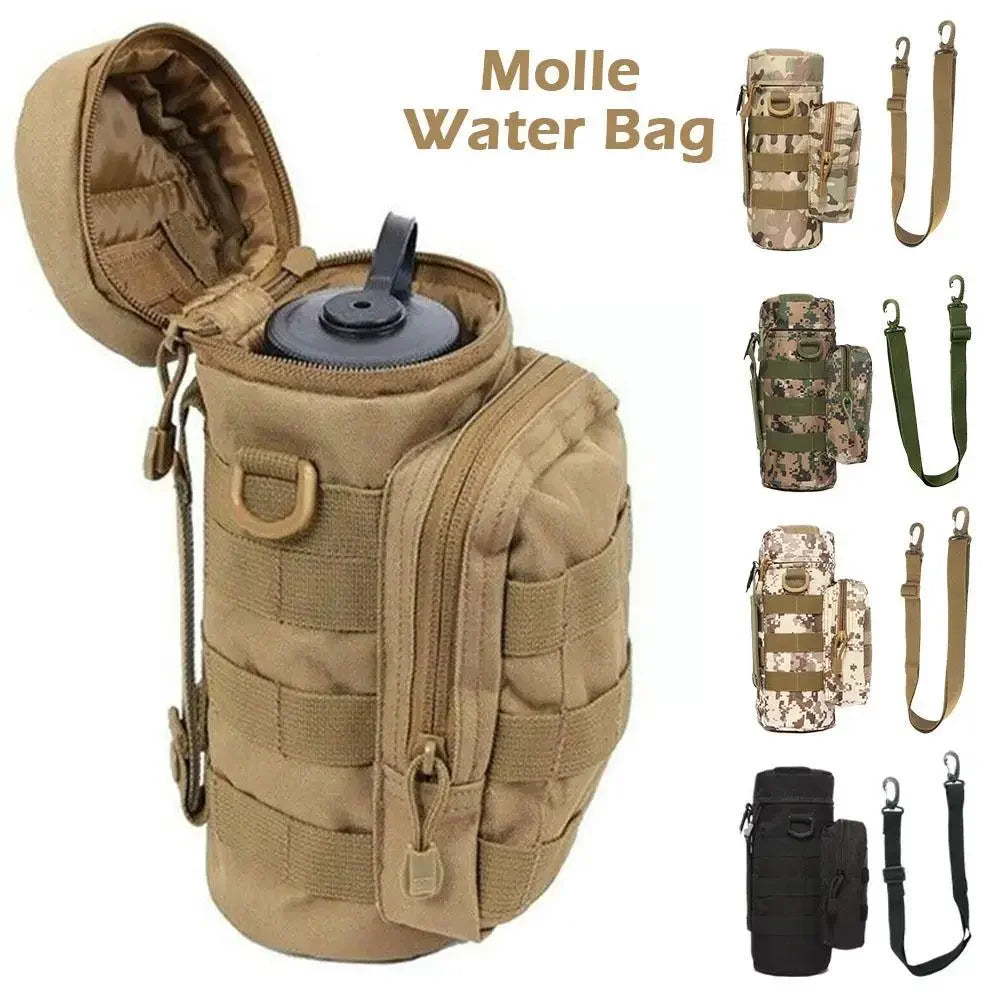 Molle Water Bottle Holder Bag Hydration Carrier Kettle Pouch with Strap Fits Up to 32 oz.