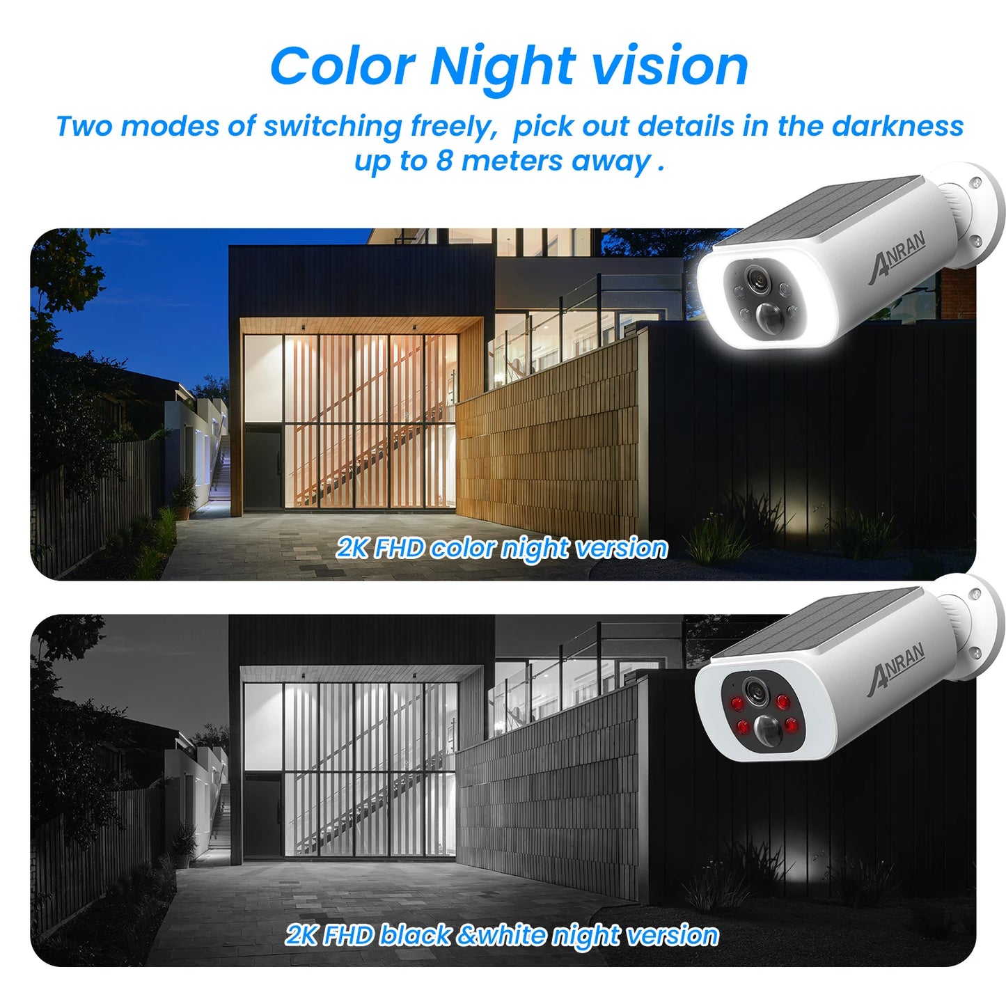 2/3/4 PCS Wireless WIFI Camera 2.4G 3MP Battery Solar SecurityFlood Color Night Vision Local Alarm