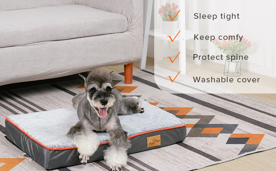 Dog Pet Bed Large Padded Orthopedic Foam Cushion with Washable Cover