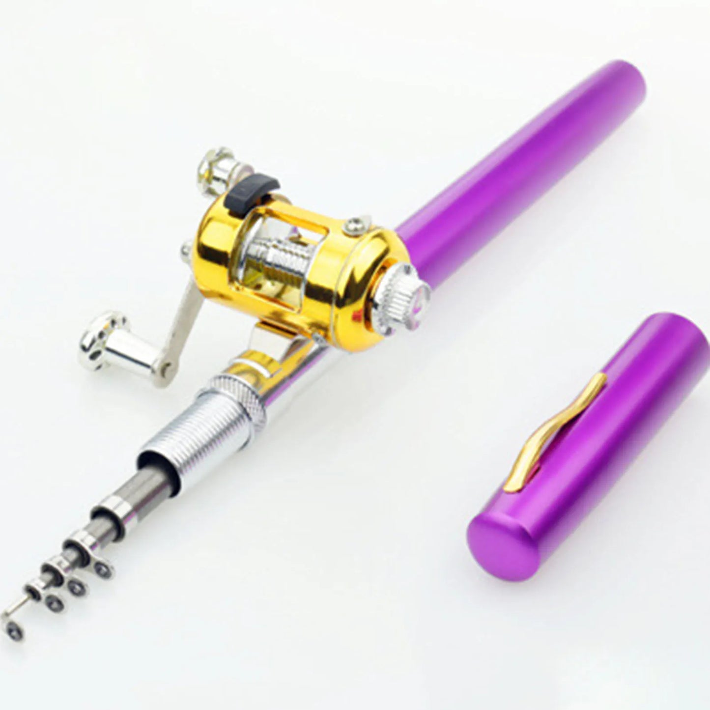 Mini Fishing Rods Pocket Telescopic Aluminium Alloy Lure 1m for Fishing Enthusiast Collectors
