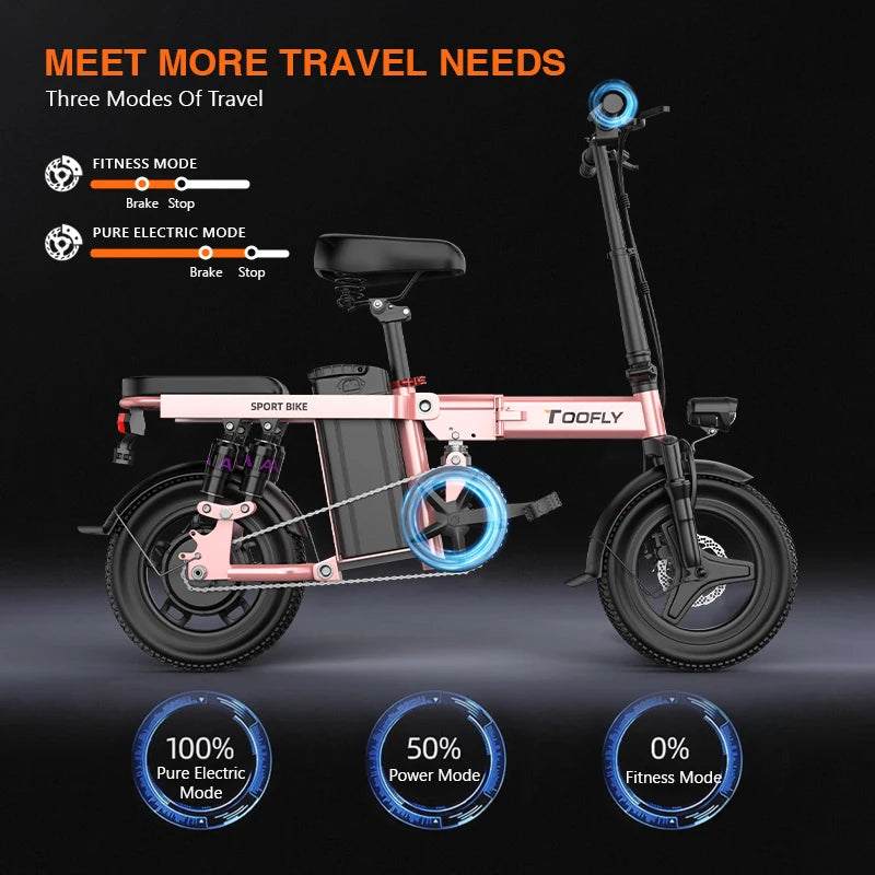 Electric Bike Bicycle Exercise, Electric City Bike,TOOFLY Folding Ebike 250W
