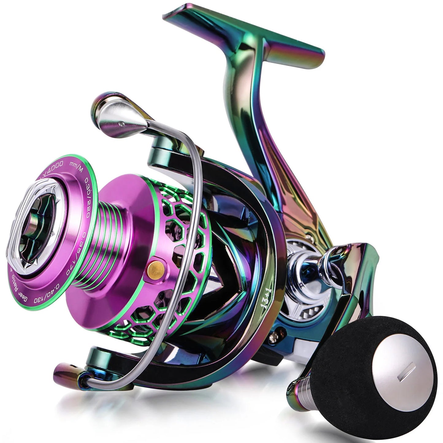 Fishing Reel Colorful Alum Spool Ultra Smooth Light Weight Spin Reel 13+1 BB for Carp Bass Trout