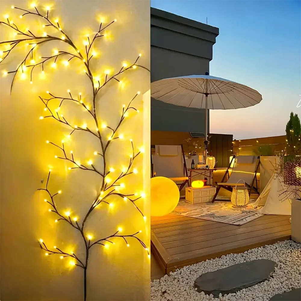 Outdoor Lighting String Solar Tree and Vine Lamp 96LED Tree Branches Light Waterproof Garland