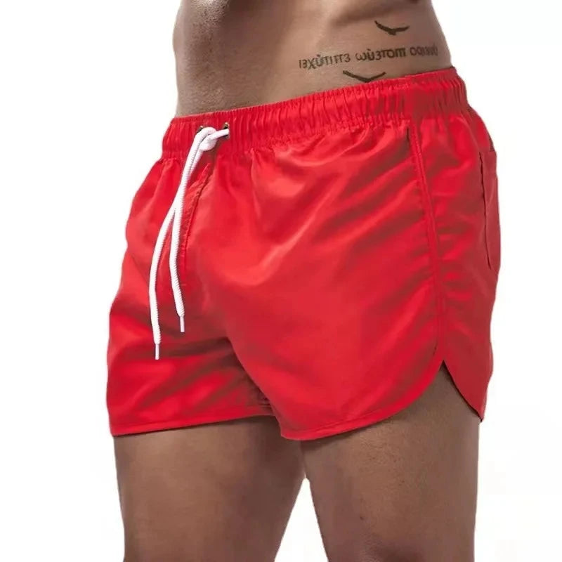 men's Swimwear Low Waist Surfing Trunk sexy male pocket swimming beach board short