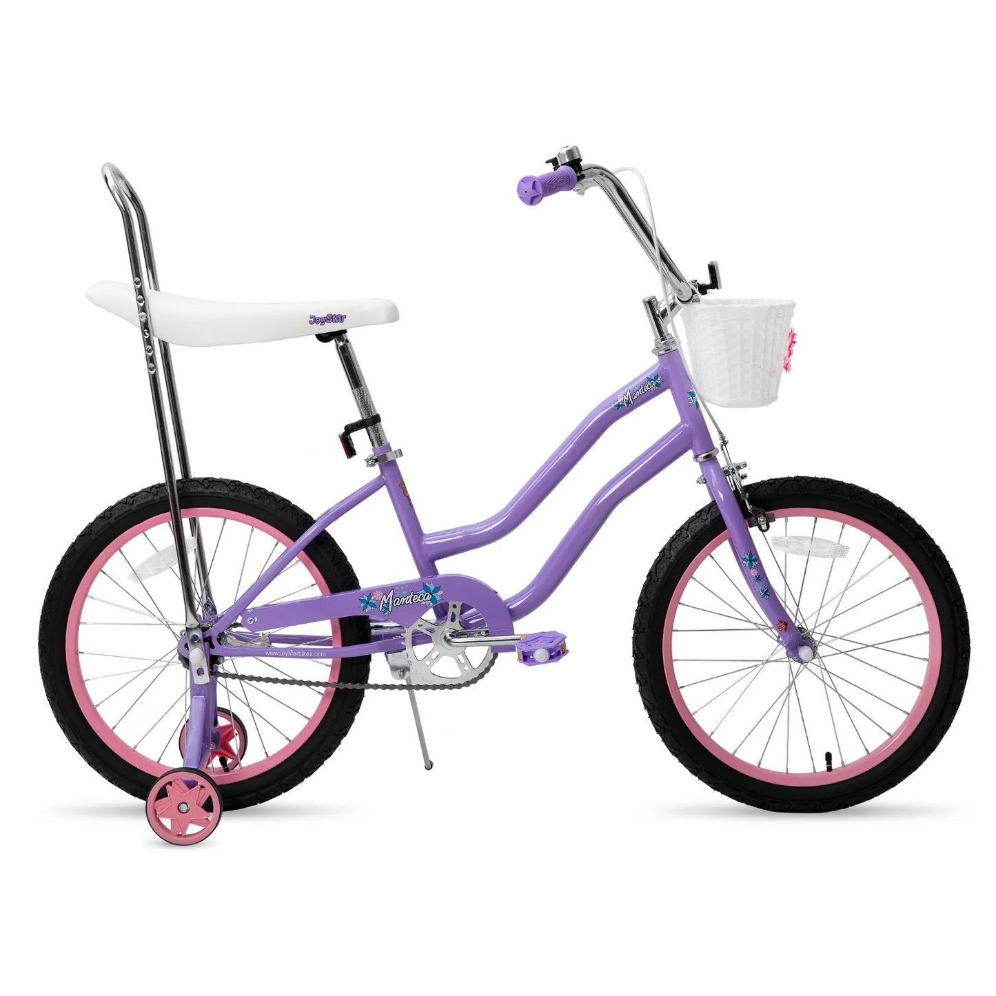 20 Inch Girls Bike,Training Wheels, Banana Seat, Girls Ages 7-12 Years Old,Handbrake/ Coaster Brake