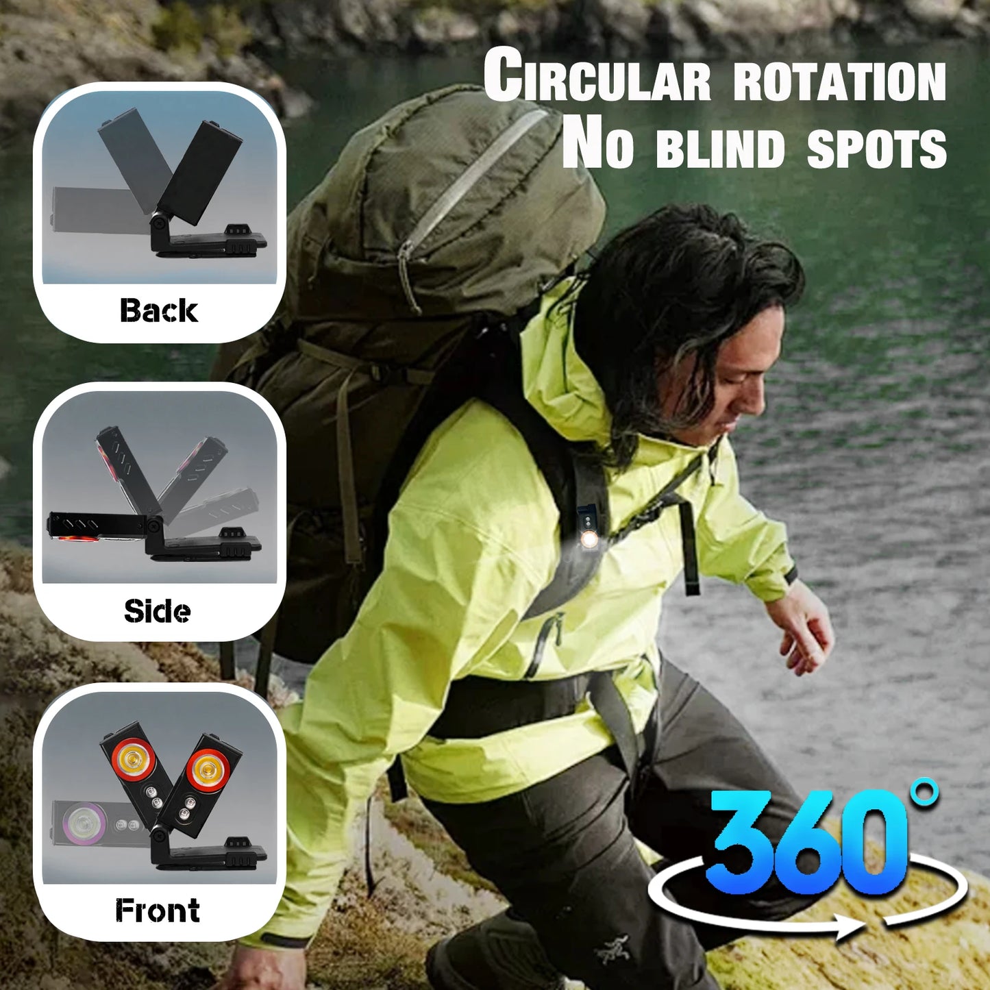 EDC Headlamp 5 Modes Powerful Flashlight USB C Rechargeable Red Light Headlight with Magnet, Hiking