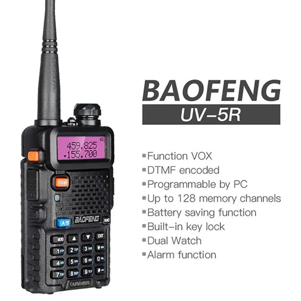 2pcs BAOFENG UV-5R 5W 8W High Power Dual Band Two Way Radio Long Range Handheld Talkies For Hunting