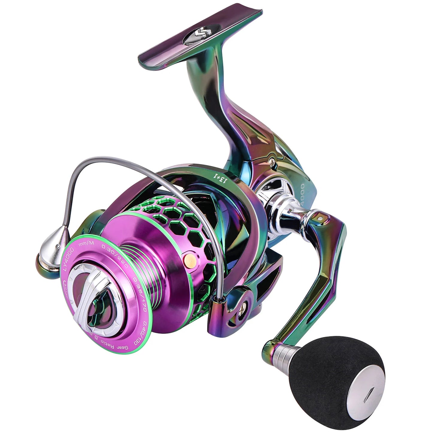 Fishing Reel Colorful Alum Spool Ultra Smooth Light Weight Spin Reel 13+1 BB for Carp Bass Trout