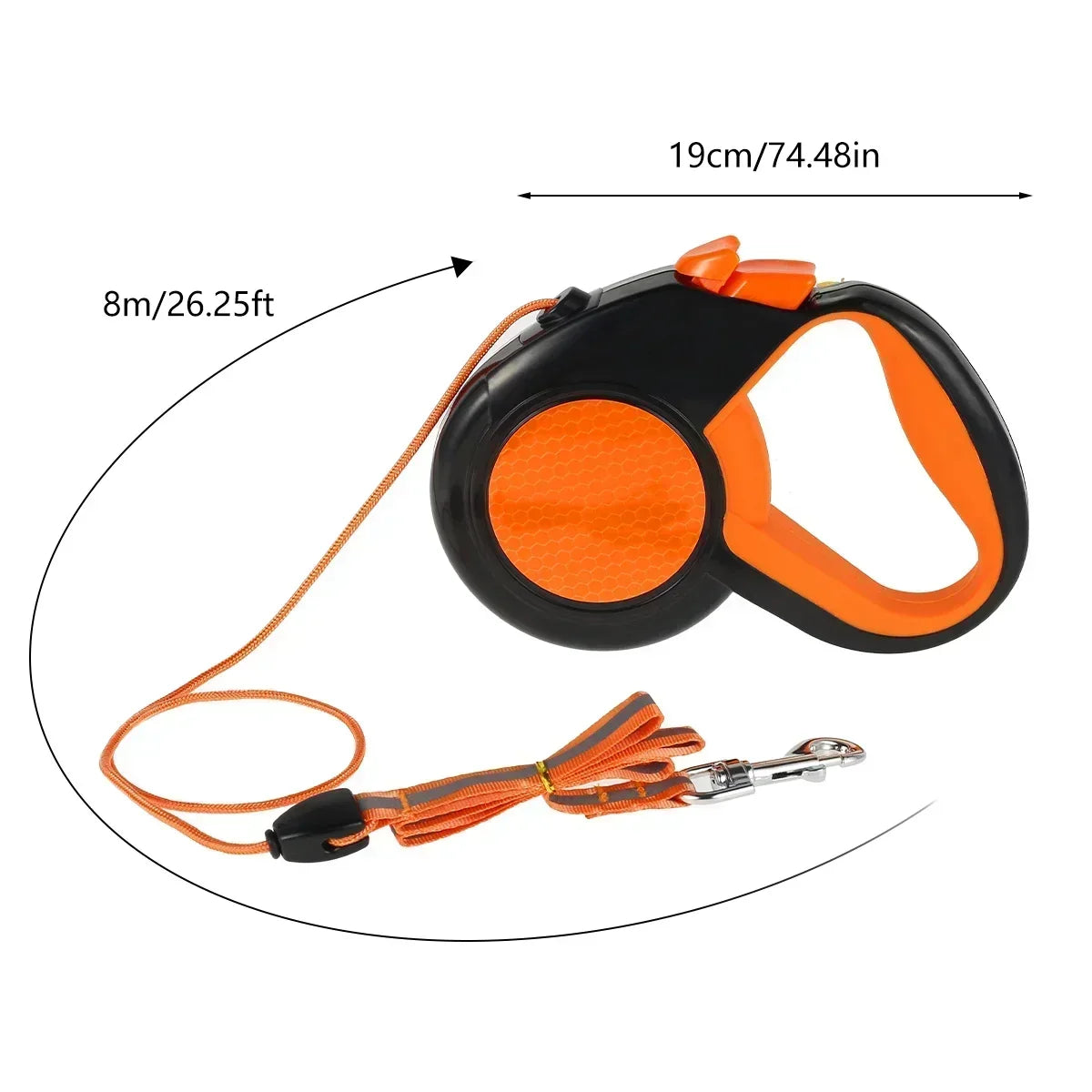 8M Retractable Dog Lead Heavy Duty leash with Reflective Tape Non-Slip Handle for Small Medium Large
